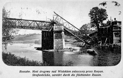 Most drogowy na Wisłoku zniszczony przez Rosjan